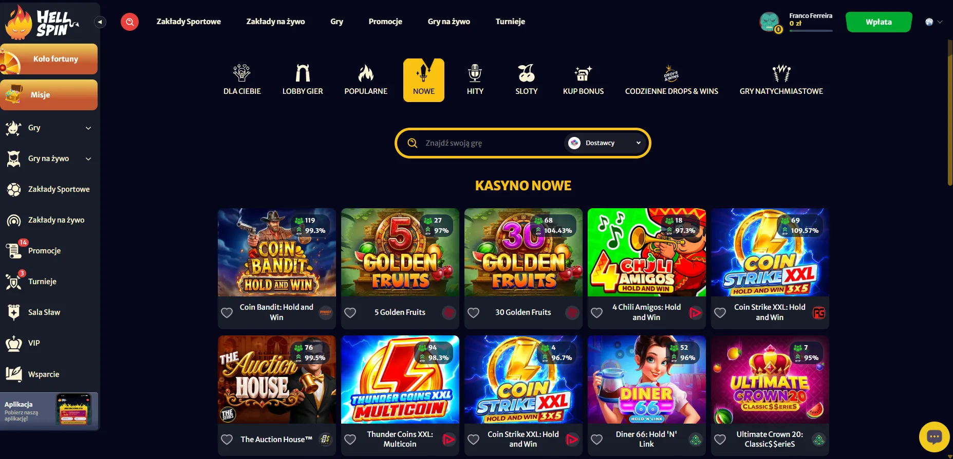 Gry mobilne w HellSpin Casino – sloty i live casino