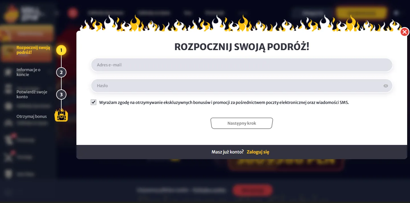 Rejestracja i logowanie w HellSpin Casino przez aplikację